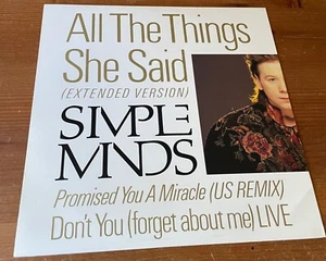 Simple Minds - All The Things She Said - 12" Vinyl - 1986 - VS860/12 - Mint - Picture 1 of 3