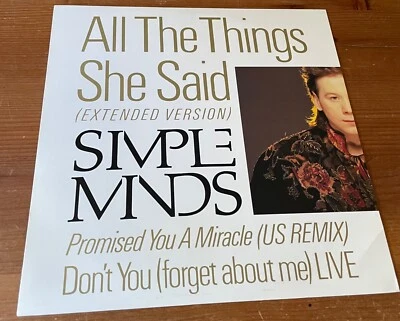 Simple Minds - All The Things She Said - 12" Vinyl - 1986 - VS860/12 - Mint - Image 1 of 3