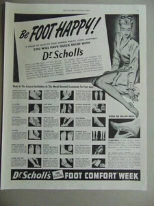 1947 Dr. Scholl's Be Foot Happy! vintage kunstdruck anzeige - Bild 1 von 1