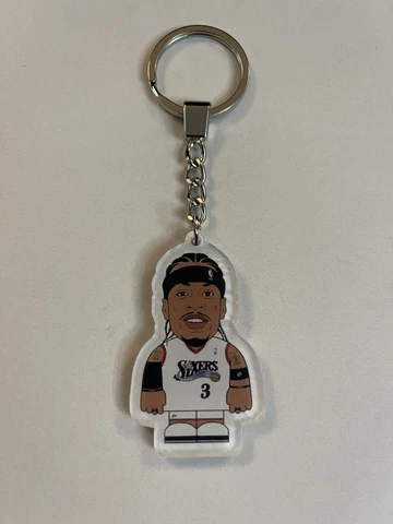 Allen Iverson Philadelphia 76ers Jersey Acrylic Keychain NBA Basketball Cover