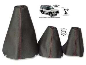Set ghette per Land Rover Discovery I II 1995-2004 pelle cuciture rosse - Foto 1 di 6