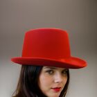 Red Top Hat Bell Hat Wedding Steampunk Victorian Halloween Fancy Dress Costume
