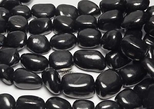 18" Strand RUSSIAN SHUNGITE 15-20mm Nugget Beads NATURAL XL - Picture 1 of 1