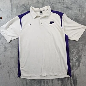 Nike Shirt Mens Polo Dri Fit XXL White Purple P EMBROIDERED Pirates Short Sleeve - Picture 1 of 9