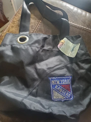 New York Rangers- NHL Sport Noir Sheen Tote Purse, Black By Little Earth- NWT Cover