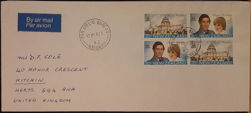 (NZL-219)NEWZEALAND 1982 airmail cover by Philatelic Bureau WANGANUI posted toUK - Image 1 of 1