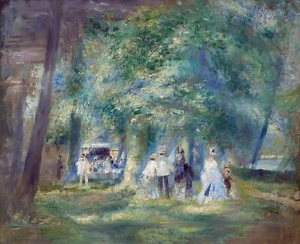In the Saint-Cloud Park Painting by Pierre-Auguste Renoir Reproduction - Picture 1 of 3