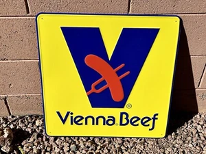Vienna Beef Blechschild CHICAGO NICE MANCAVE, GARAGE HOTDOG BEEF POLISH !!! 24x24 - Bild 1 von 2