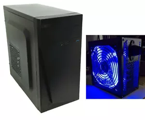 NEW Black Micro ATX USB 3.0 PC Tower Case W/ SHARK 1000W Blue LED Fan PCIe PSU - Picture 1 of 17