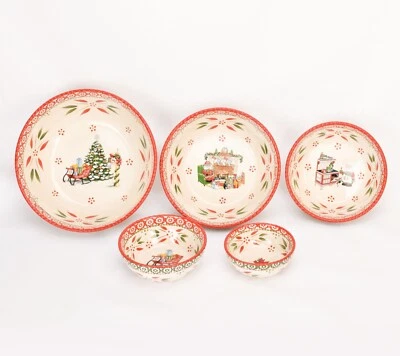 Temp-tations 5 piezas cuencos mezcladores, cubiertas de plástico, 3 cuartos de galón hasta 8 oz, hornear, SRV H219276 Foto 1 de 4