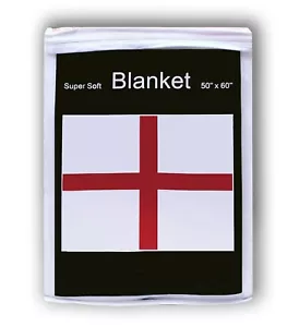 ENGLAND St. George's Cross Fleece Blanket *NEW* 50"x60" English Flag Union Jack - Picture 1 of 2