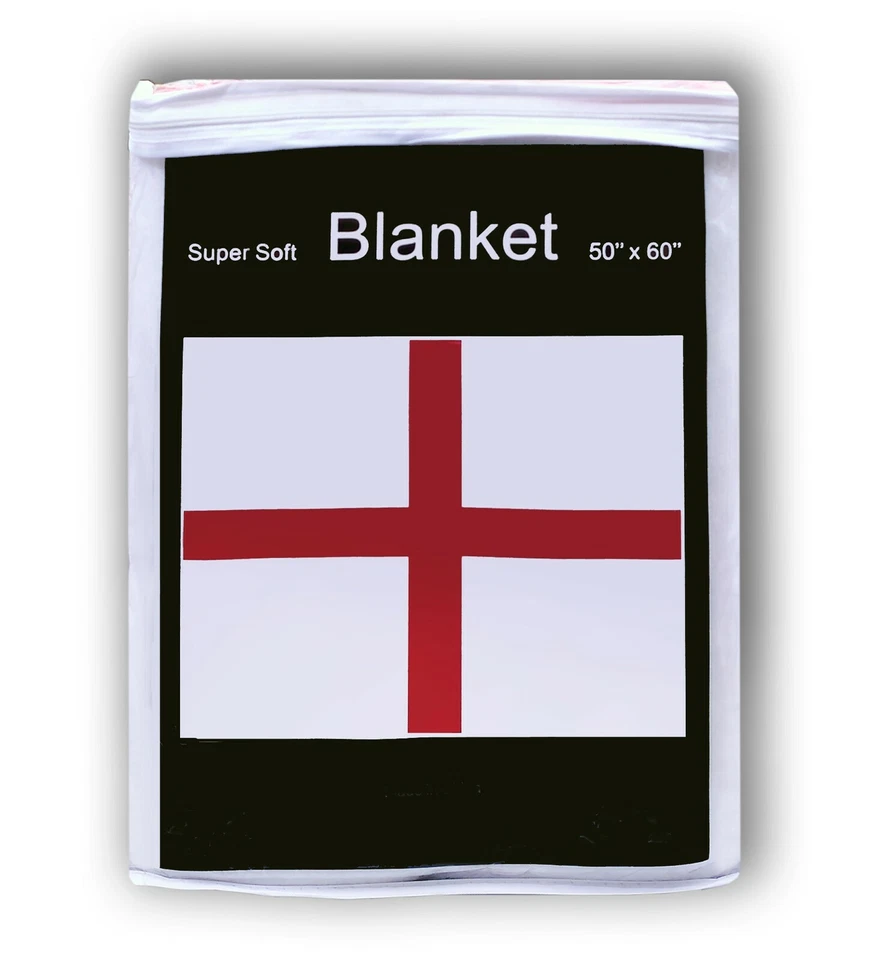 ENGLAND St. George's Cross Fleece Blanket *NEW* 50"x60" English Flag Union Jack - Image 1 of 2