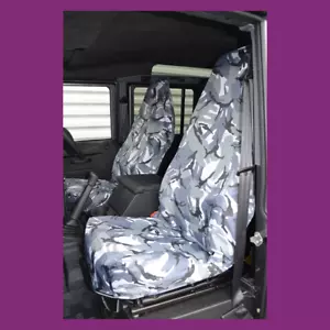 Par universal de fundas de asiento delanteras para furgonetas de automóvil gris urbano DPM camuflaje impermeable - Imagen 1 de 5