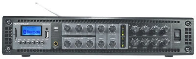 Rockville PRE-70V 70V Stereo Preamp Mixer with 6 Zones, Bluetooth/Optical/Mic In - Image 1 of 4