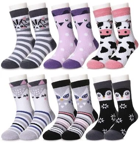 Kids Non Slip Fuzzy Socks Toddlers Boys Girls with Grips Anti-Slip Cozy Fluff... - Picture 1 of 6