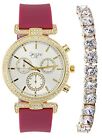 Ladies jeweled Rubber Colorful Watch with Genuine Rhinestone - ST10385T