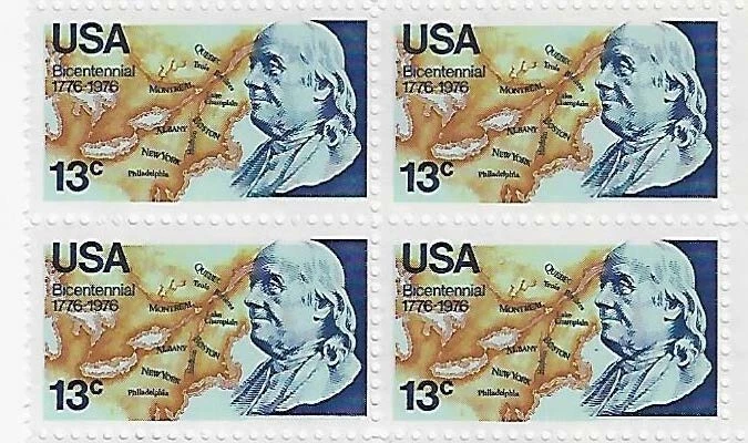 US Benjamin Franklin 13c Stamp Block of 4 Scott #1690 - Image 1 of 1
