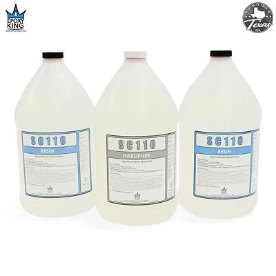EPOXY KING EPOXY RESIN 3 GALLON KIT * CLEAR * UV RESISTANT * LAMINATING * FIBERGLASS * BOAT