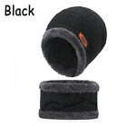 2Pcs/Set Winter Knitted Hat Men Fur Women Neck Warm Chunky Beanie Fleece Ski Cap