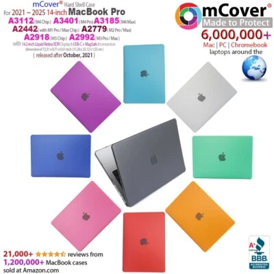 mCover® CASE for 2021+ 14" Apple MacBook Pro A2442 A2779 A2918 A2992 M1 M2 M3 M4 - Image 1 of 4