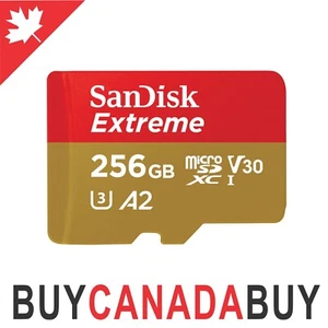 SanDisk 256GB Extreme MicroSDXC Memory Card U3 A2 V30 SDSQXAV-256G-GN6MN - Photo 1 sur 1