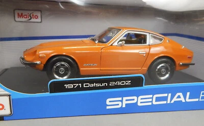 DATSUN 240Z 1971 ARANCIONE MAISTO 31170 1:18 NISSAN METALLO - Immagine 1 di 4