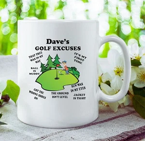 Funny Personalised GOLF MUG / Funny Golfers Mug, Golf Excuses, Gift for golfer - Picture 1 of 7