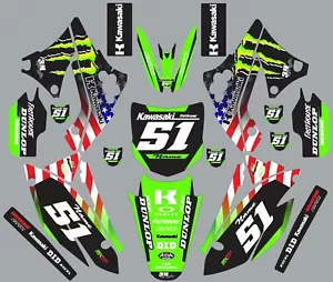 Graphic Kit for 2009-2012 Kawasaki KX250f KX 250f American Monster Decals - Foto 1 di 1