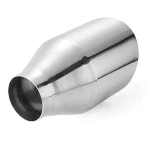 Stainless Steel Exhaust Tail Pipe Tip Round Slant 2.25 Inch Inlet 4 Inch Outlet - Picture 1 of 8