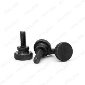 Black 4.8 Steel Knurled Thumb Screws M3 M4 M5 M6 M8 M10 - Picture 1 of 6