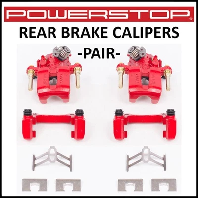 Pinças flutuantes de freio traseiras vermelhas PowerStop com suportes compatíveis com 1992-01 Honda Prelude - Imagem 1 de 2