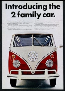 1966 VW Volkswagen bus color photo The 2 Family Car vintage print ad - Picture 1 of 7