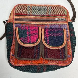 Borsa a tracolla in lana Southwestern Artsy Boho borsa a mano tracolla lunga con difetto - Foto 1 di 13