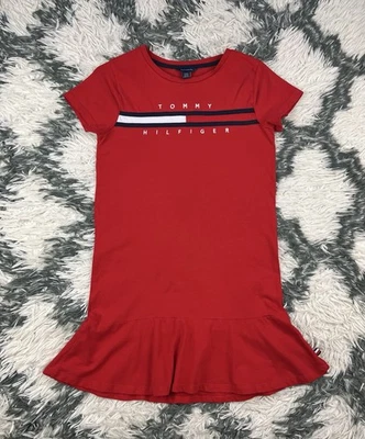 Tommy Hilfiger Niños Niñas Rojo Camiseta Vestido Talla Grande 12/14 Foto 1 de 4