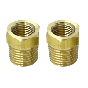 2 Stück Metall Messing Rohr Schlauchverschraubung, Reduzierung Sechskant Kopf Buchse, 1/4" NPT Außen P... - Bild 1 von 2