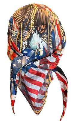 All American Eagle Stars & Stripes USA Flag Skull Cap  Patriotic Bandana - Image 1 of 2