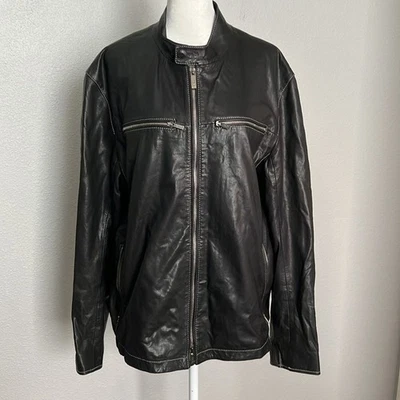 Chaqueta de moto de piel de cordero de la colección Armani talla 44/grande Foto 1 de 4