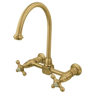 KS1292AX Restaurationsbrücke Küchenarmatur, 8-1/2", Messing poliert - Bild 1 von 3
