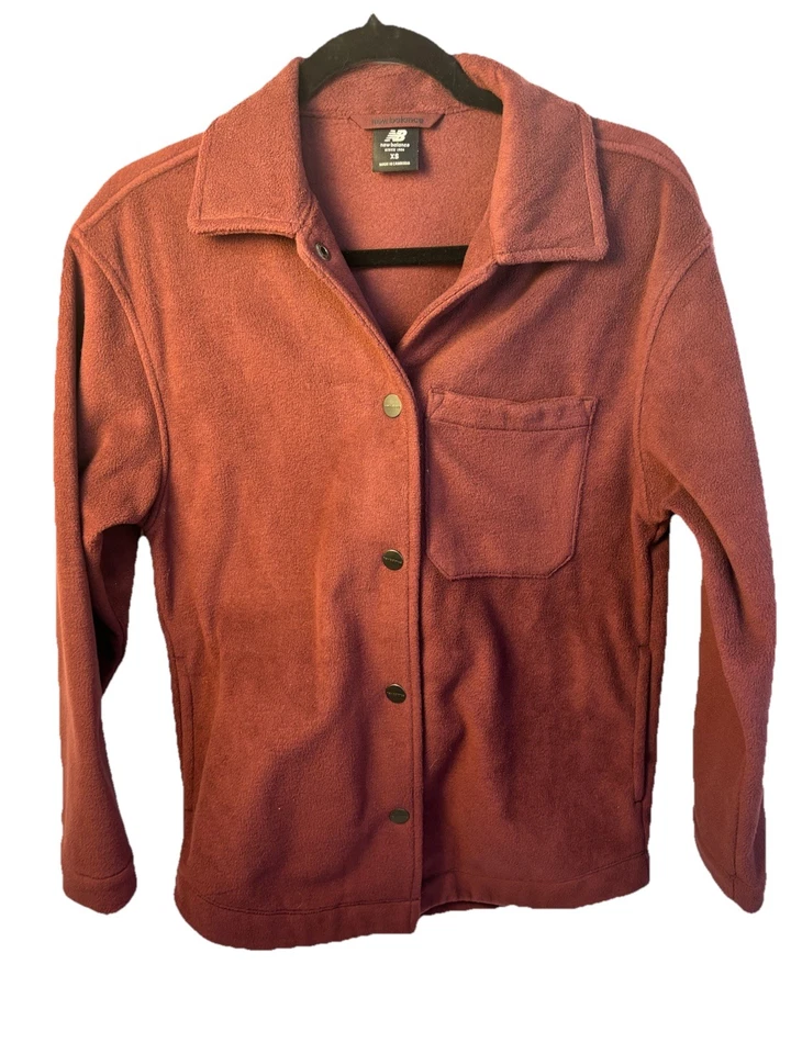 New Balance Extra Warm Polar Fleece Shacket Women's XSmall Burgundy - Image 1 of 4