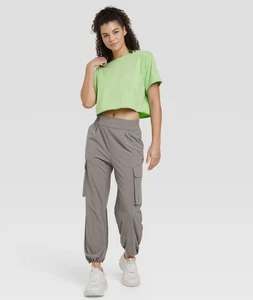 JoyLab Women's Cinch Hem Woven Cargo Pants High Rise Casual Fit *427-20 - Picture 1 of 4