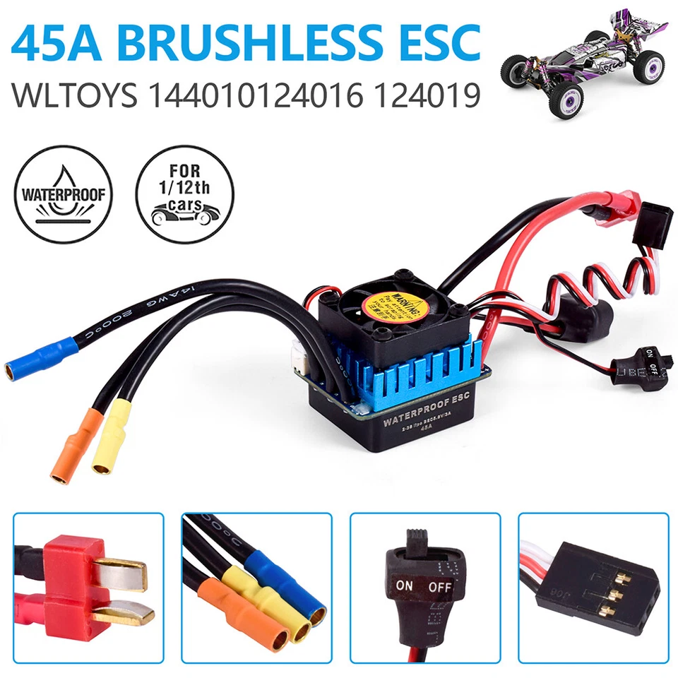 WLtoys 144010 124019 124016 1/12 45A Brushless ESC Origonal for RC Cars Parts - Image 1 of 4