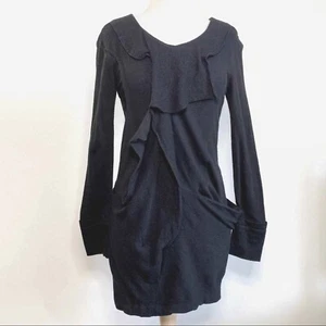 Vestido Kaylee Tankus Negro Asimétrico Drapeado Lana Lagenlook Forrado Único S - Imagen 1 de 12