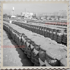 50s CALIFORNIA COTTON BALES KERN COUNTY FACTORY Bakersfield Vintage Photo S7993