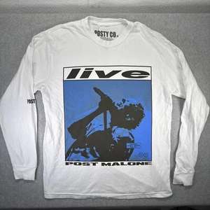 Camicia Post Malone Uomo M Bianca Live Posty Co Concerto Tour Blu Non Svegliarmi - Foto 1 di 7
