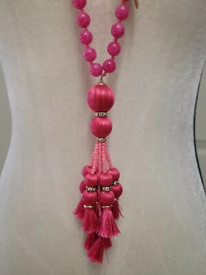 KATE SPADE ♤ 纽约 "PRETTY POMS" 粉色项链,全新带标签 128 美元 — 第 1/4 张图片