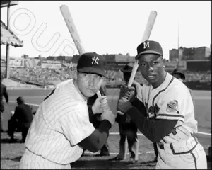 Mantle Aaron Photo 8X10 Yankees Braves 1957 World Series - Picture 1 of 4
