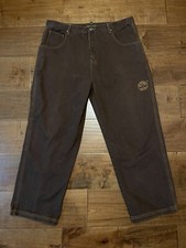 Vintage Y2K Timberland Logo Wide Leg Baggy Brown Denim Jeans - Men's 42 41x32