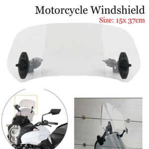 Motorcycle Motorbike Adjustable Clip On Windshield Extension Spoiler Deflector - Picture 1 of 11