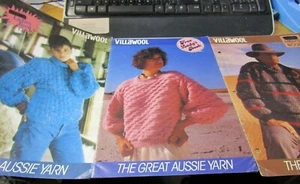 3 VILLAWOOL KNITTING PATTERN BOOKS 2 LADY'S & MEN'S KNITWEAR - Picture 1 of 10