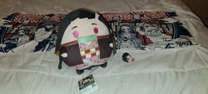 Demon Slayer Nezuko Kamado 8 inch Round Plush Kanao Cable Bite, And Tapestry Lot - Picture 1 of 3